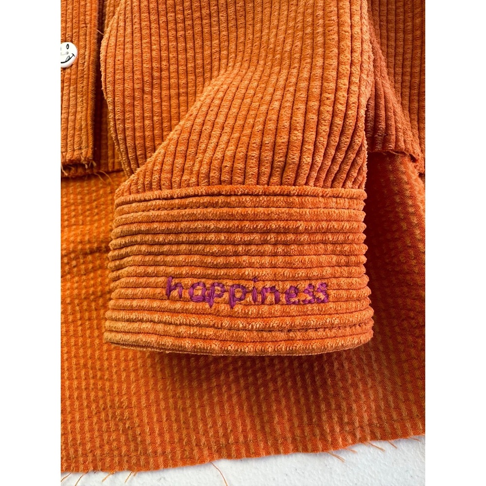 NEW BDG Urban Outfitters XS Orange Corduroy Button Up Crop Shirt Shacket Jacket - Picture 9 of 16